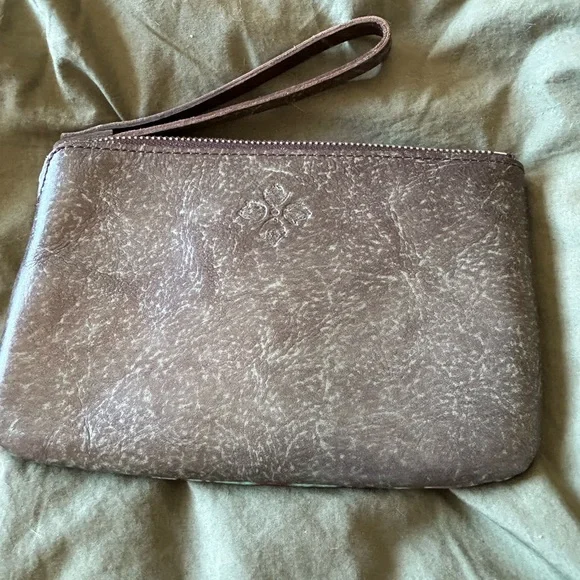 Patricia Nash Turquoise and Brown Tooled Floral Wristlet - Picture 2 of 7